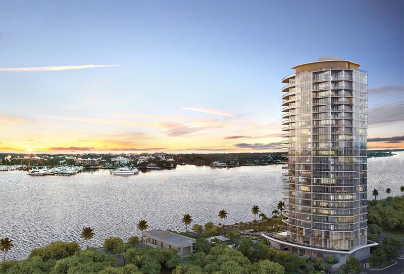 Forté on Flagler exterior view from the Intracoastal Waterway