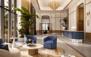 Mr. C Residences rooftop pool and Bellini restaurant