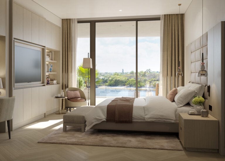 Rosewood Residences Hillsboro Beach primary suite with ocean views