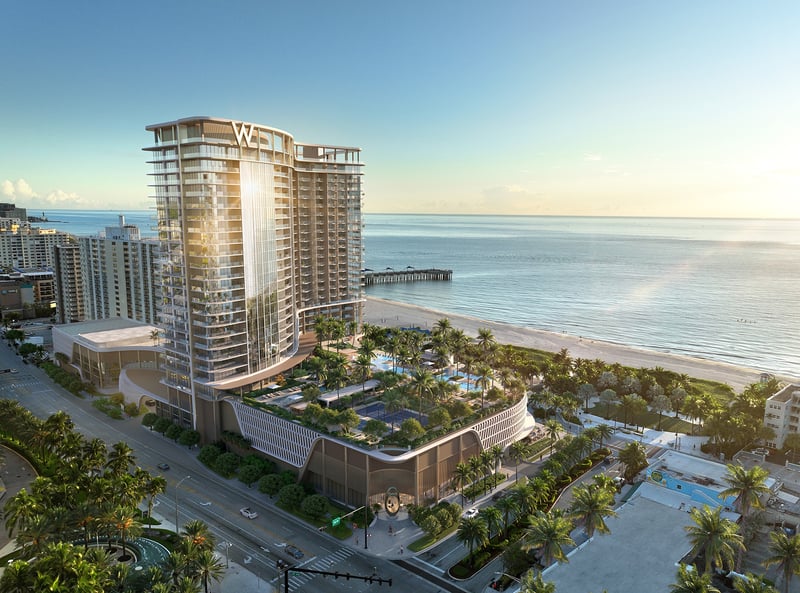 W Pompano Beach exterior rendering — 24-story oceanfront tower