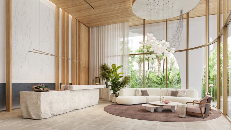 Waldorf Astoria Pompano Beach living room interior by BAMO